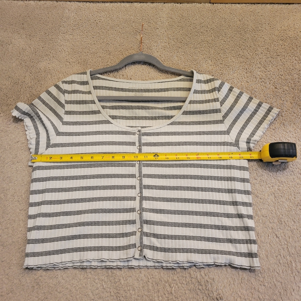 American Eagle Outfitters Black and White Striped Top